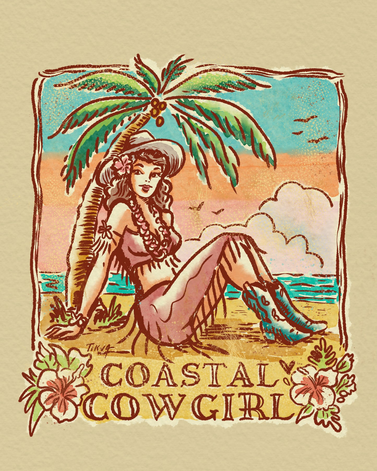 “Coastal Cowgirl” Art Print